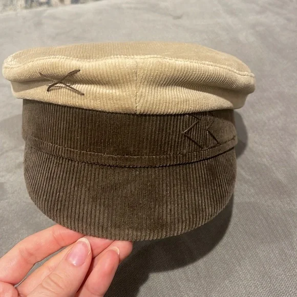 Ruslan Baginskiy Corduroy Brown and Tan Baker Boy Cap - Picture 6 of 6